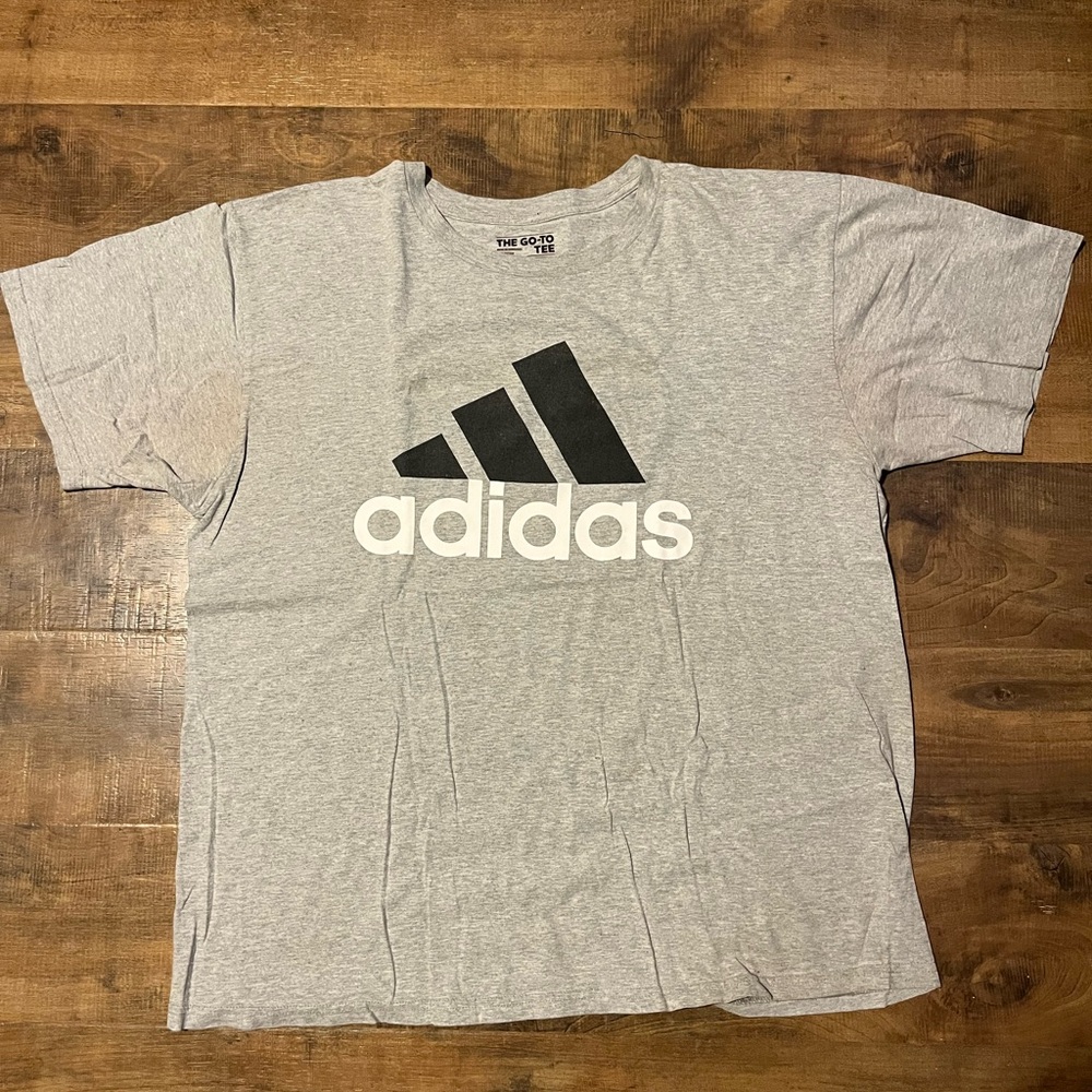 Y2K Classic Retro Adidas Logo Gray Short Sleeve Men's T-Shirt